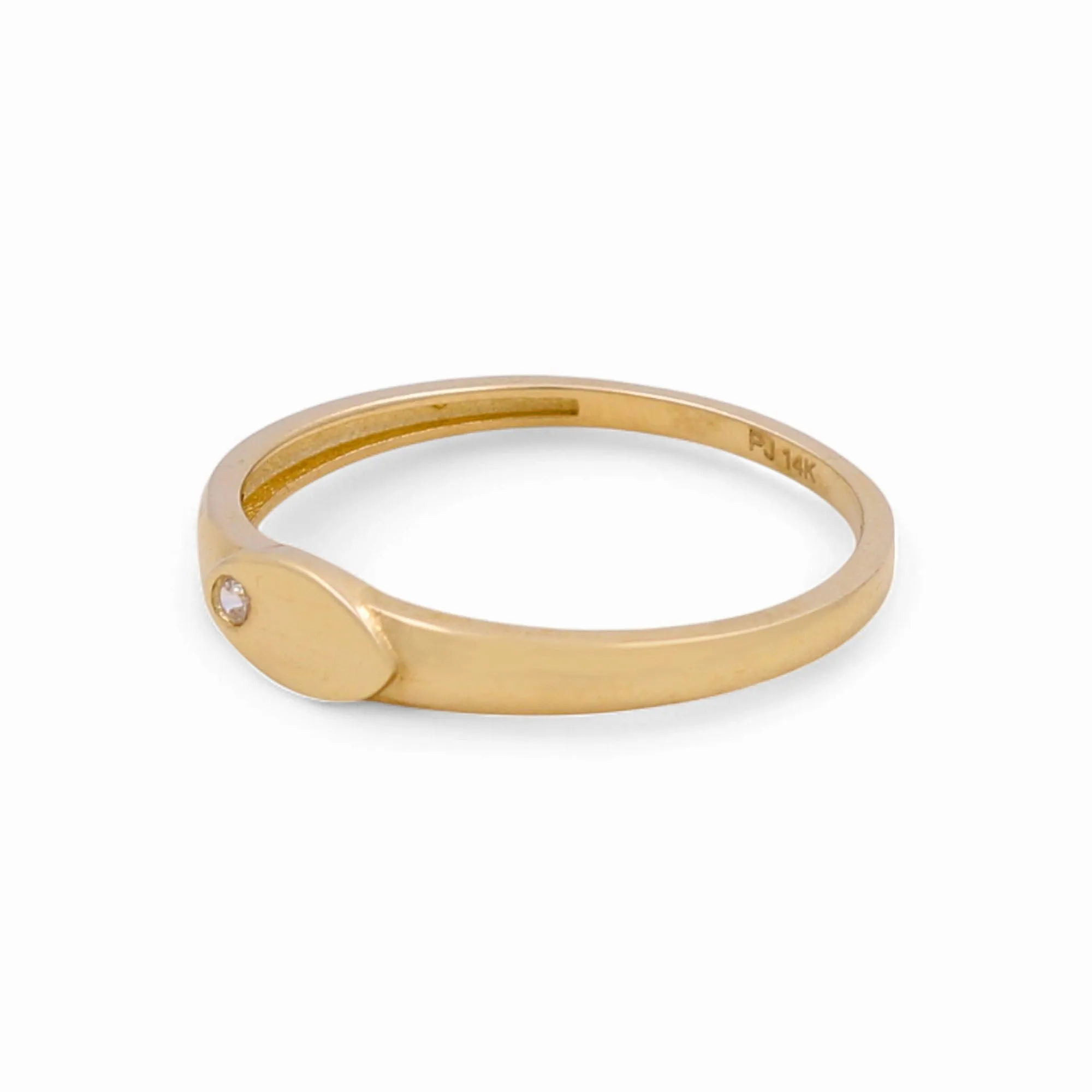 14K Yellow Gold Fashion Women's Ring with CZ / Size: 8 / Weight: 1.2 GR / CPWR4FS-5