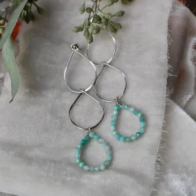Amazonite Petal Drop earrings