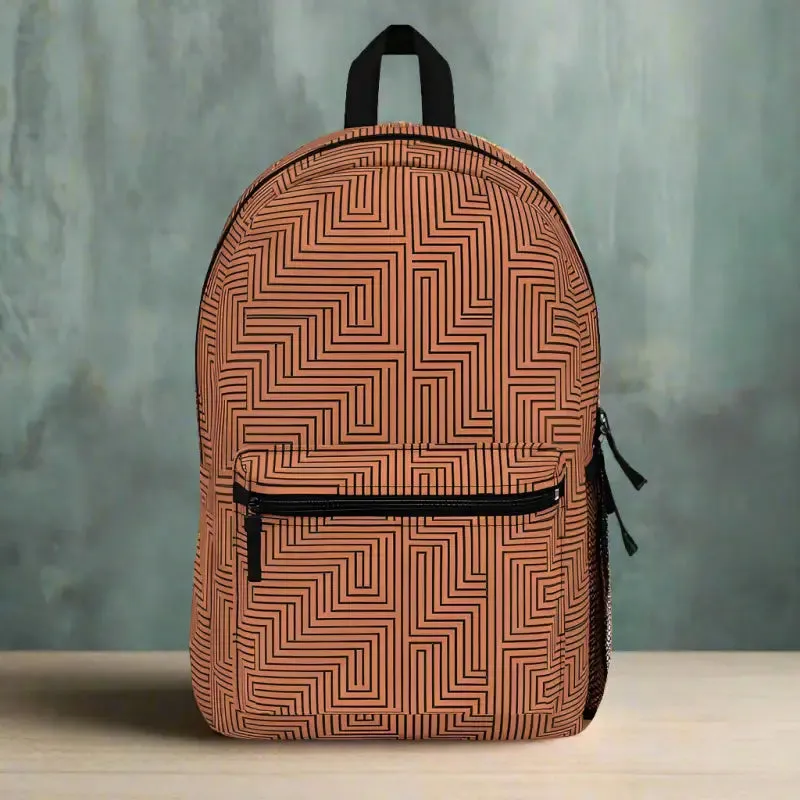 Amp Up your Style with a Trendy Orange Zig Zag Backpack