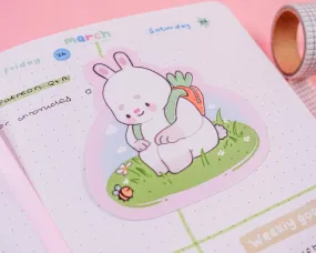 Bonbun & Bumblebutt Die Cut Sticker | Resting Kawaii Bunny & Bee Spring Sticker | Cute Pastel Decor for Journals & Planners
