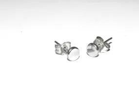 Buttons | Handmade Sterling Silver Flat Disc Stud Earrings