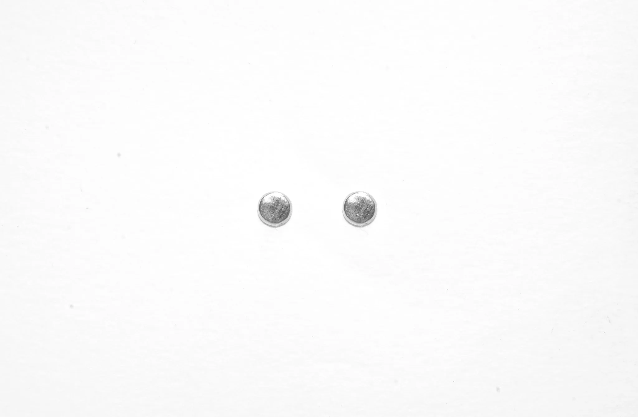 Buttons | Handmade Sterling Silver Flat Disc Stud Earrings