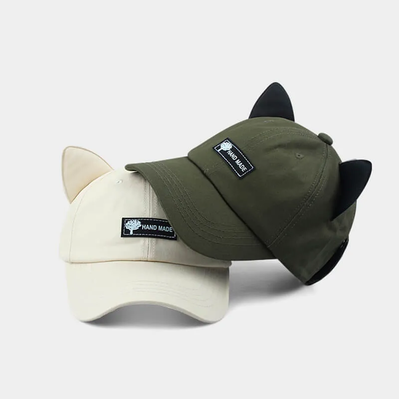 Cat Ears Baseball Cap With Glasses