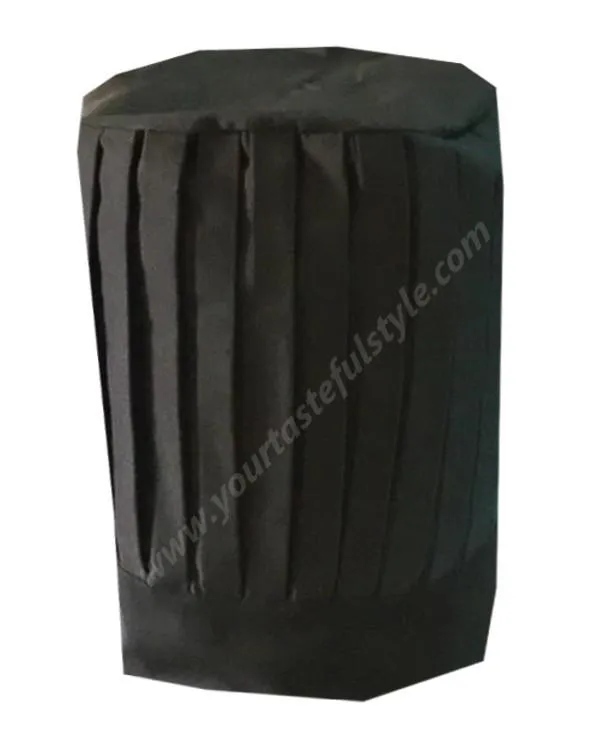 Chef Black Tall Hat with Insert Plastic Screen Set