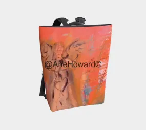 City of Angels Vegan Leather Backpack Black Straps