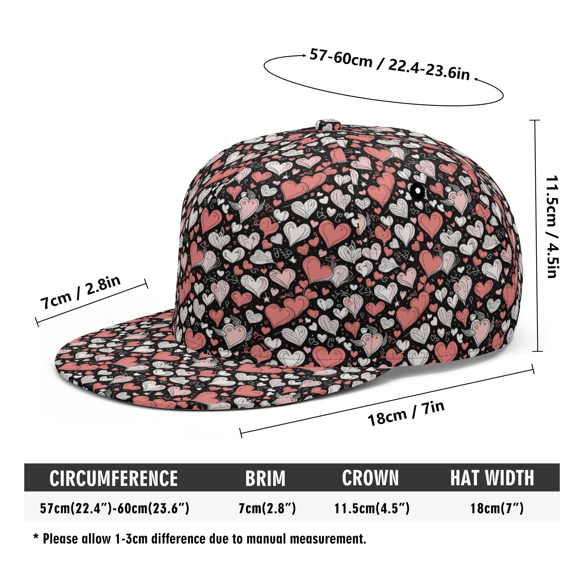 Colorful Hearts Unisex Classic Snapbacks