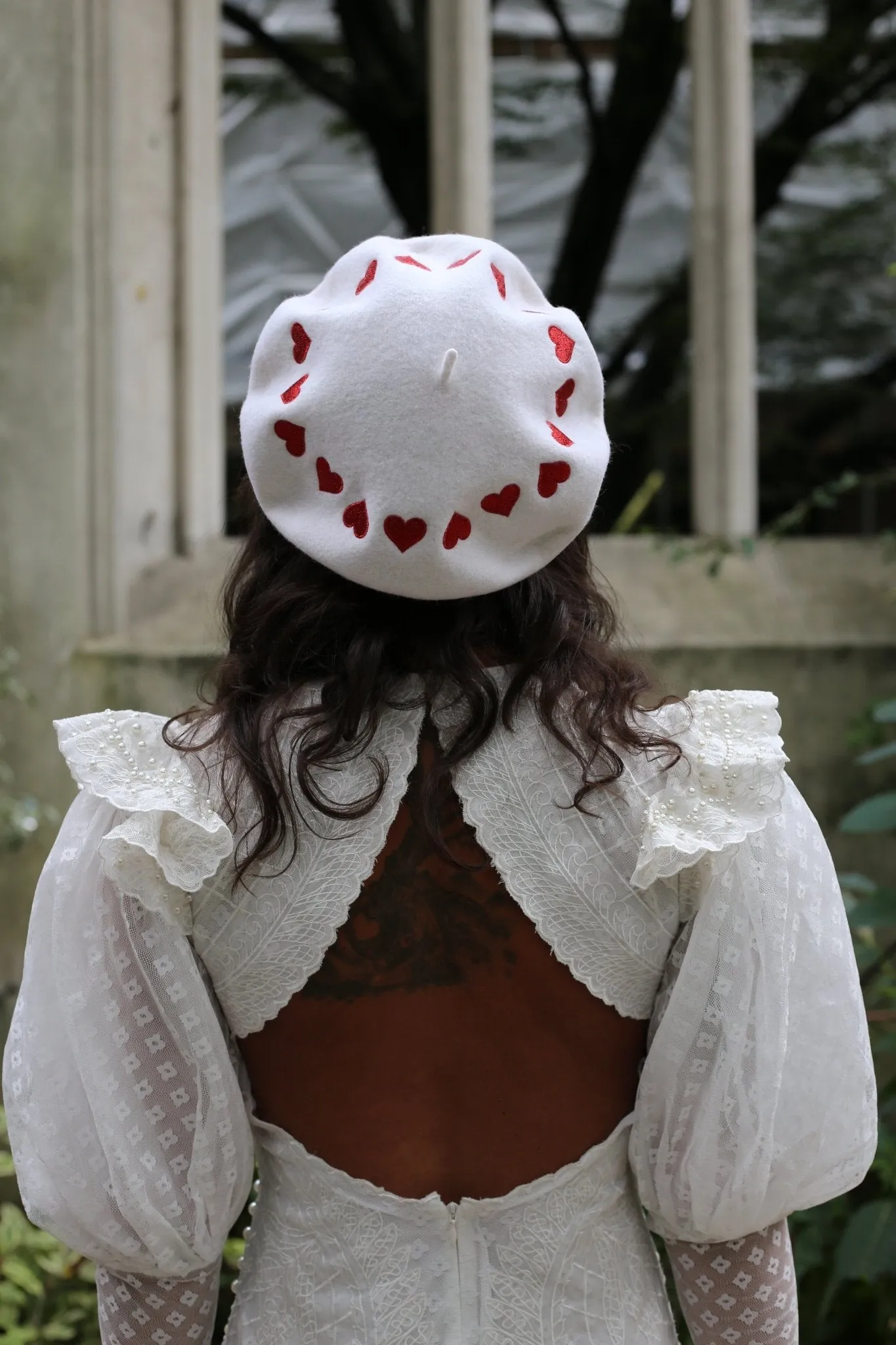 Embroidered hats for women with hearts