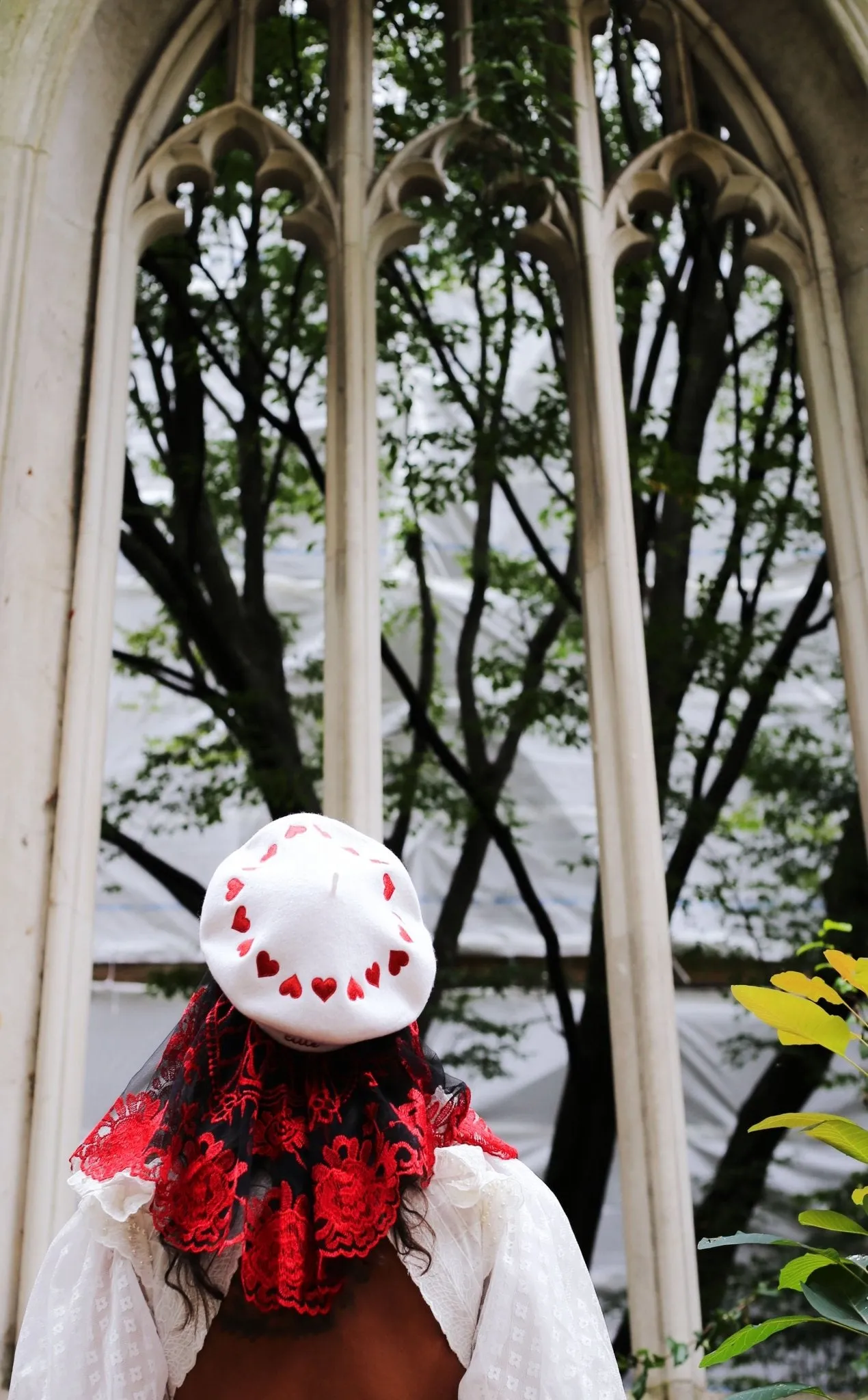 Embroidered hats for women with hearts