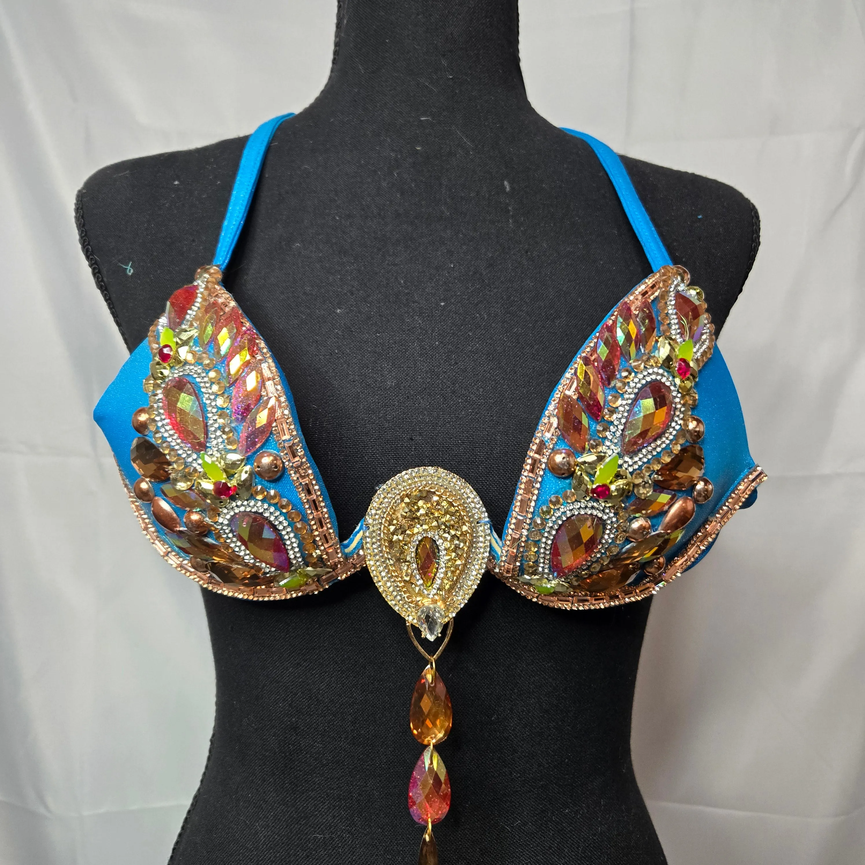 Golden Radiance Rhinestone Carnival Bra