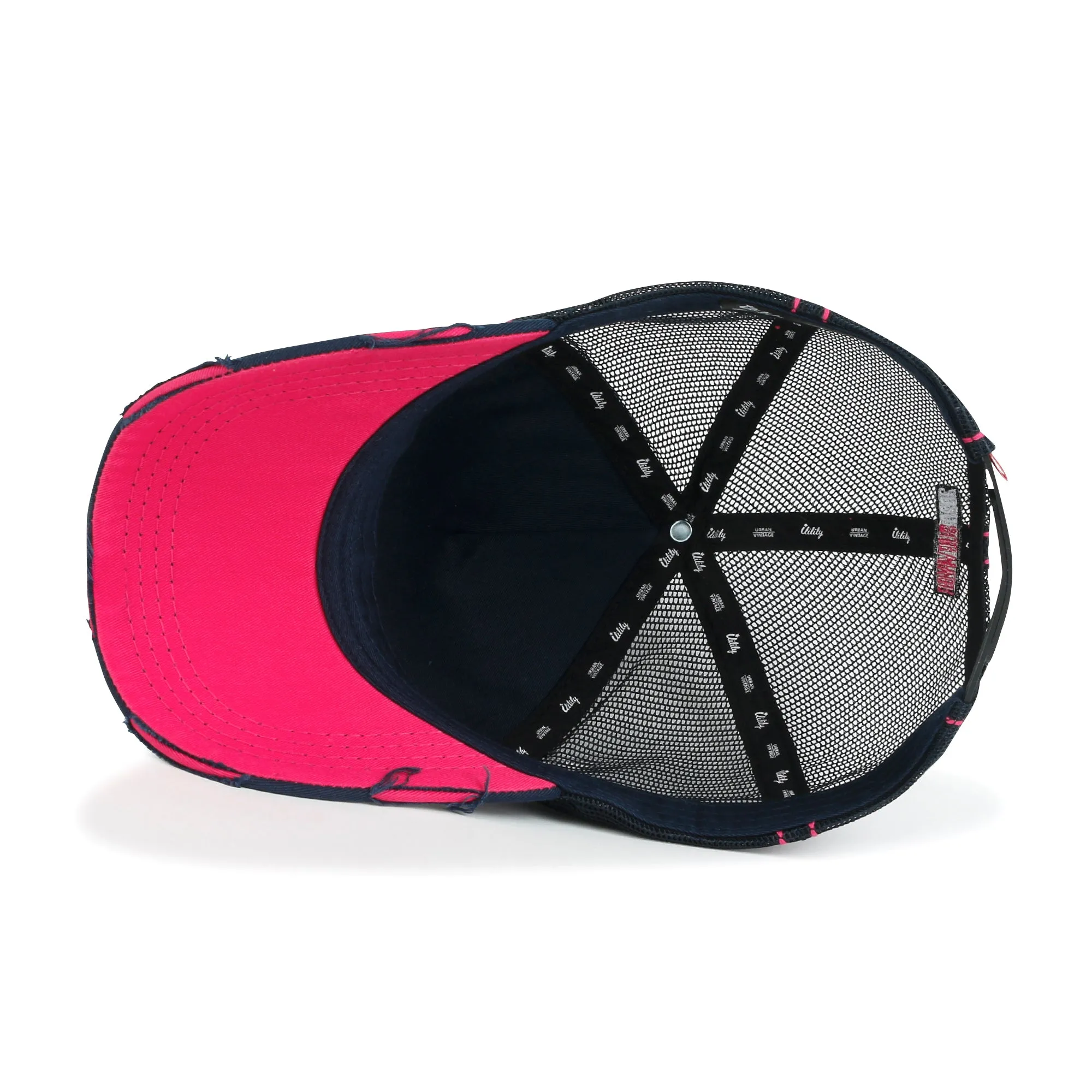 ililily 2021 Travel Series Embroidered Baseball Cap Colorful Stitch Mesh Trucker Hat