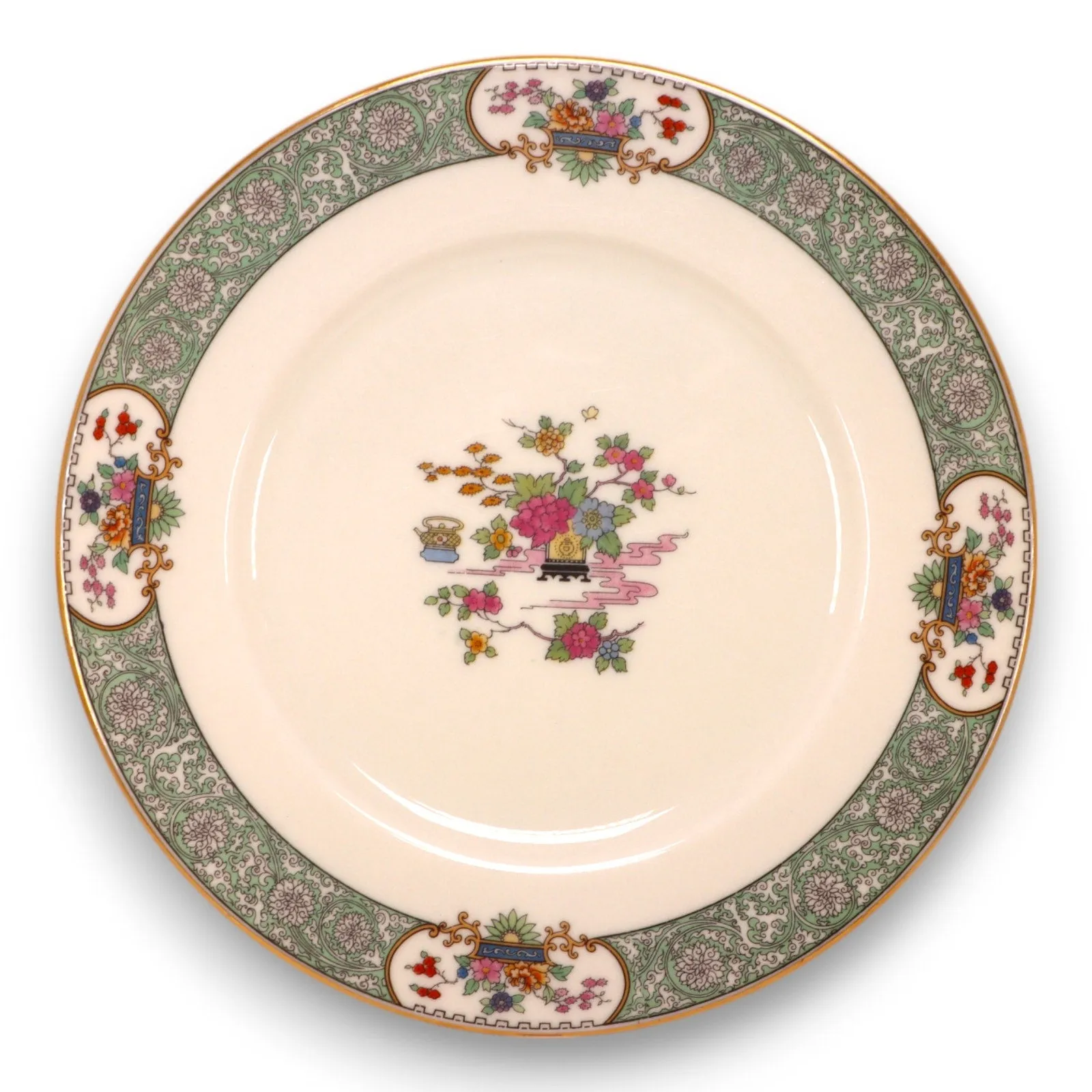 Lenox Peking Dinner Plate 10 1/2" Gold Trim USA Vintage