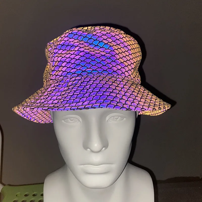 Lightning Colorful Pattern Reflective Bucket Hat