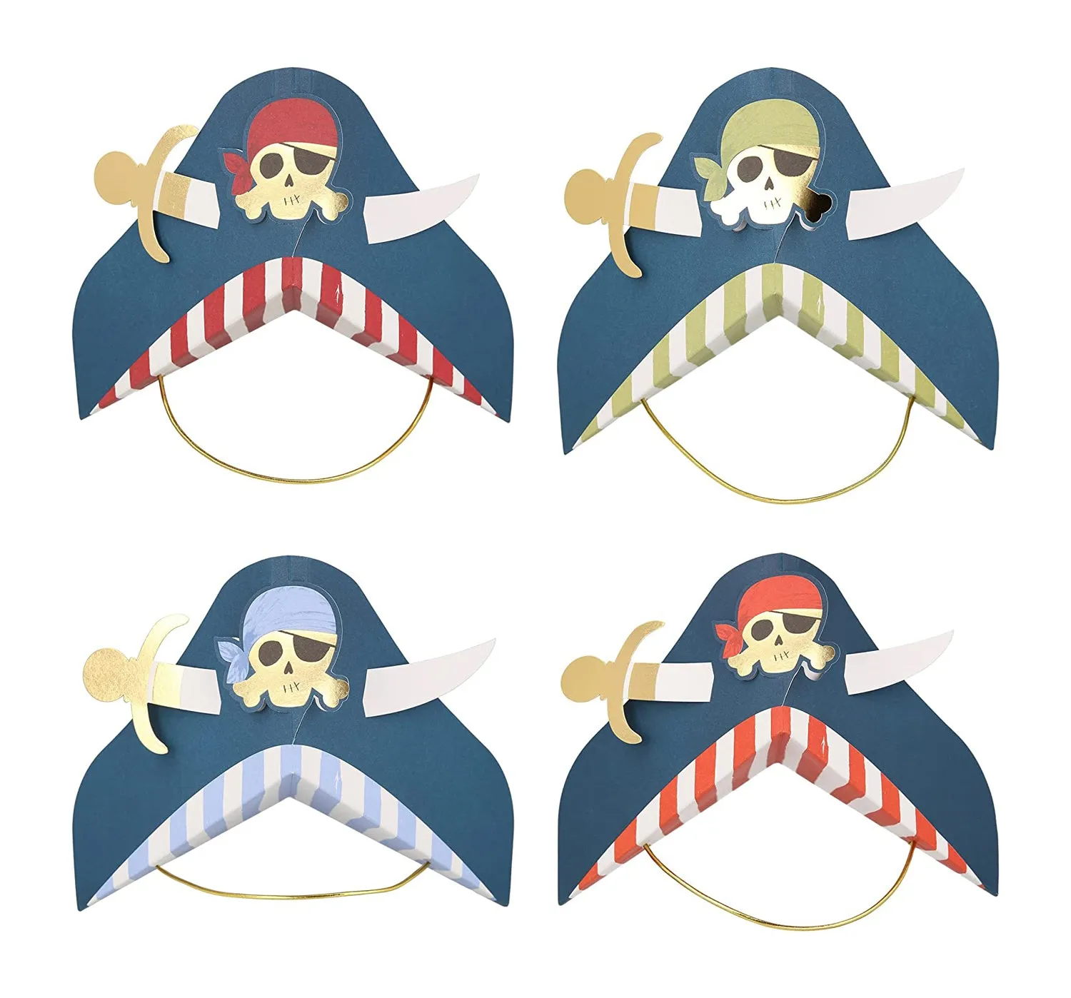 Meri Meri Blue Pirate Party Hats (Pack of 8)