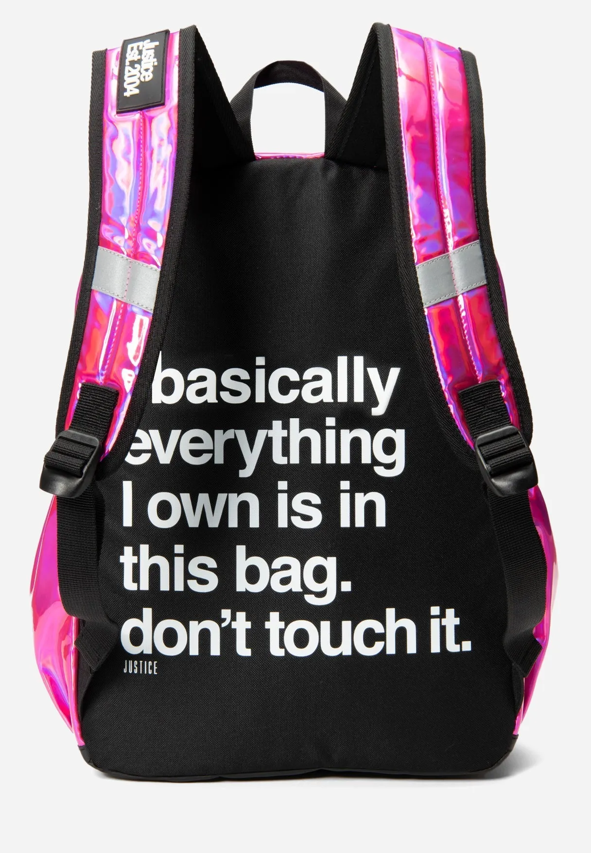 Metallic Backpack with Keychain