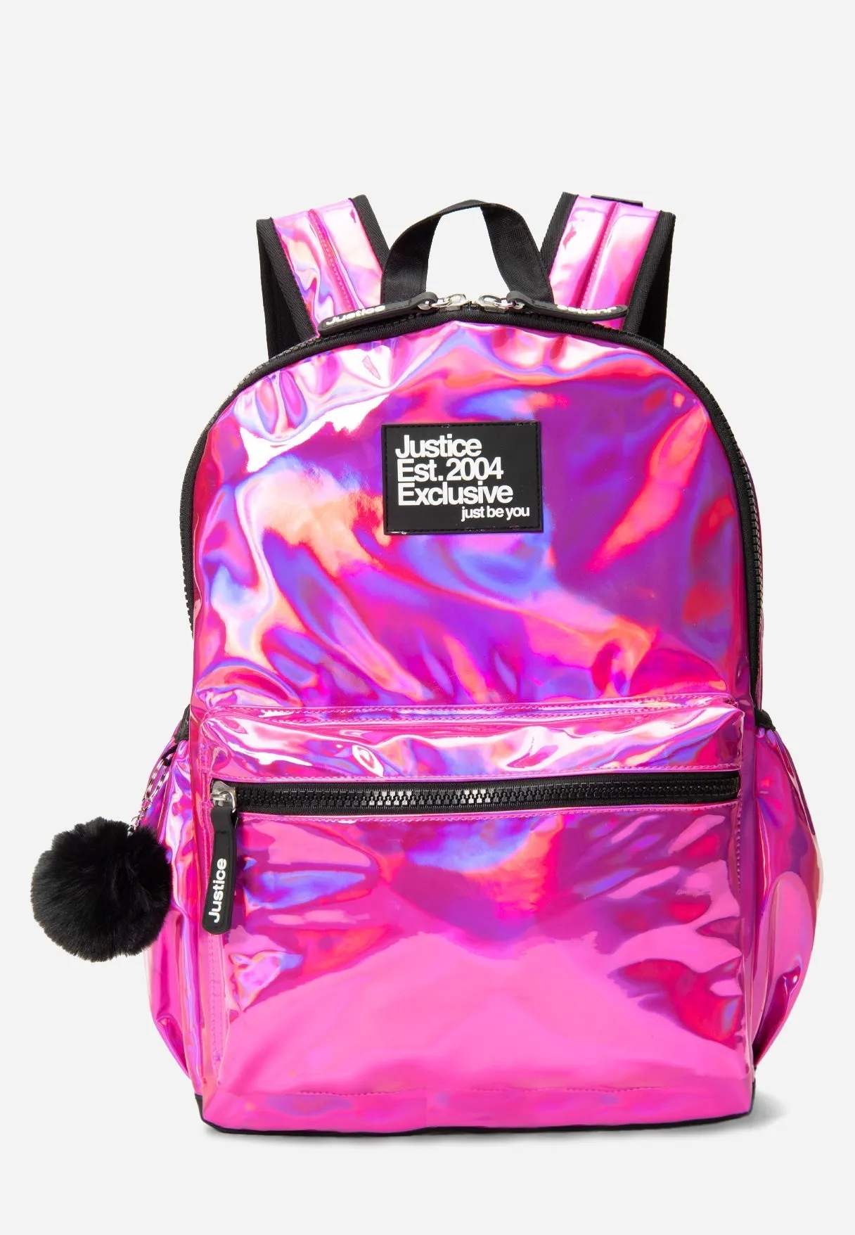 Metallic Backpack with Keychain