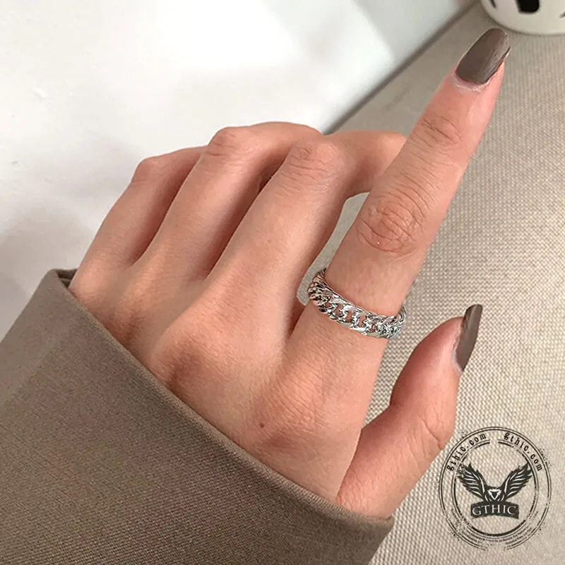 Minimalist Double Weave Chain Stainless Steel Ring