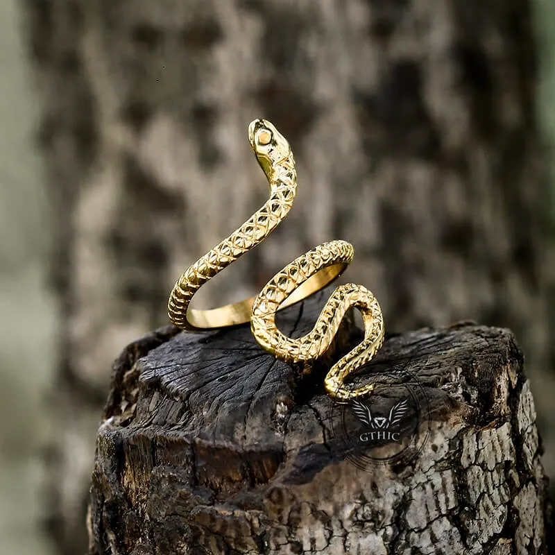 Minimalist Snake Design Stainless Steel Animal Ring