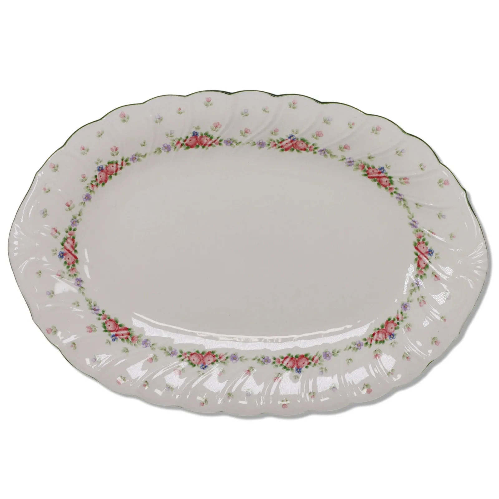 Nikko Garland 14" Oval Serving Platter Japan Vintage 1980's