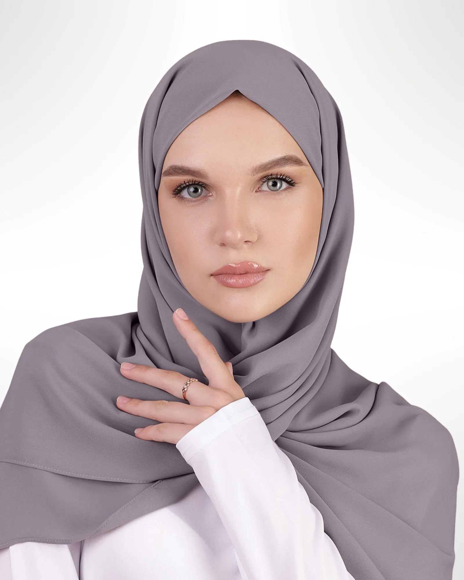 Premium Chiffon Hijab – Carbon Grey