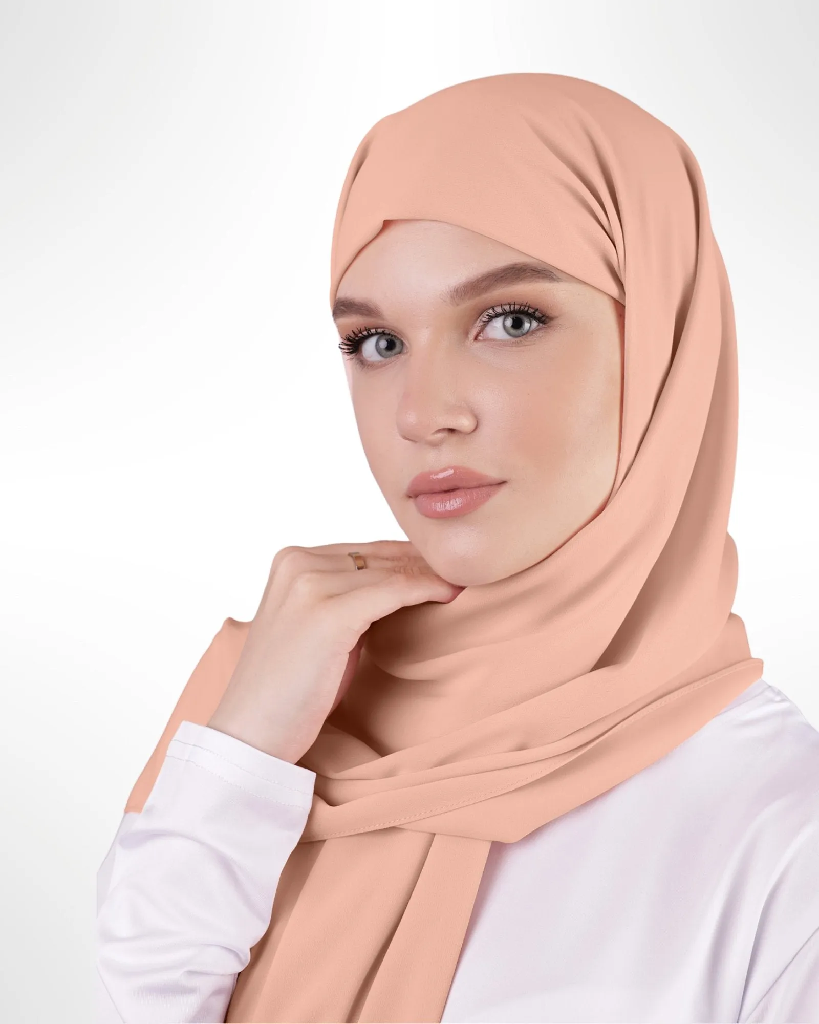Premium Chiffon Hijab – Pale Taupe