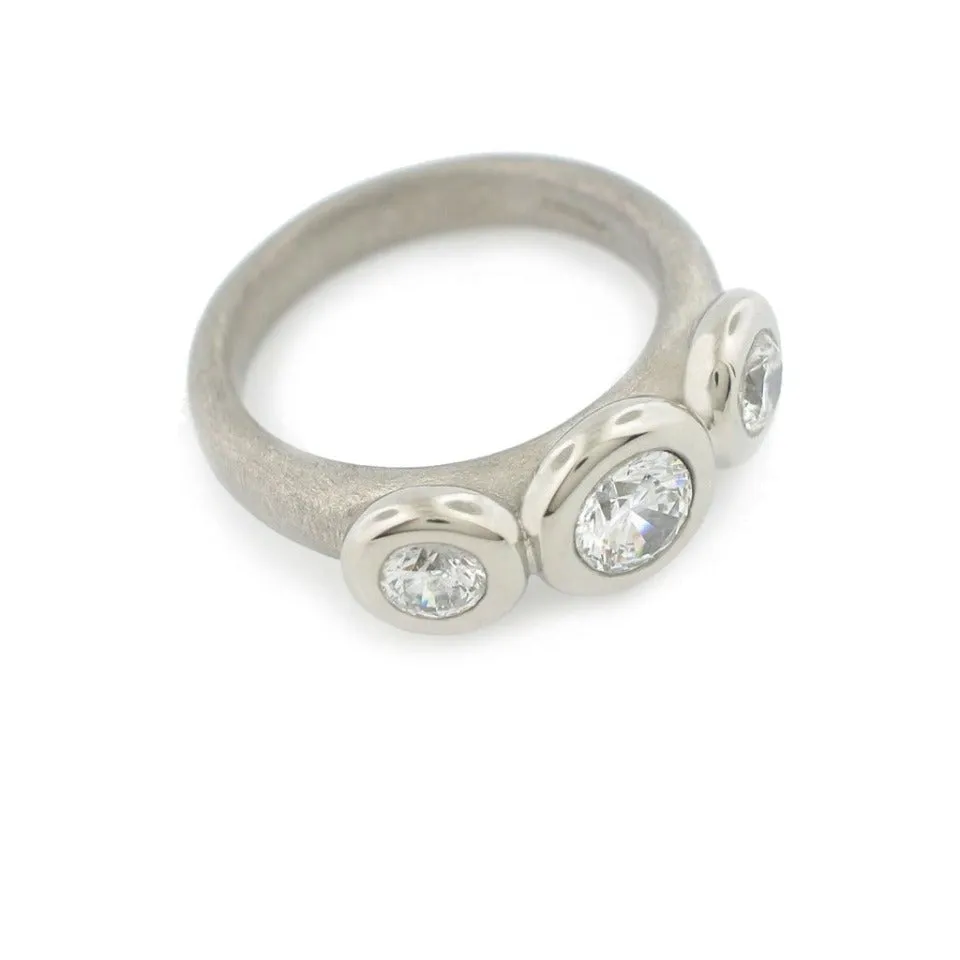 Series 41 | Arc, 3 Stone Engagement Ring, Palladium Mounting