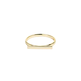 Simple Solid Gold Bar Ring