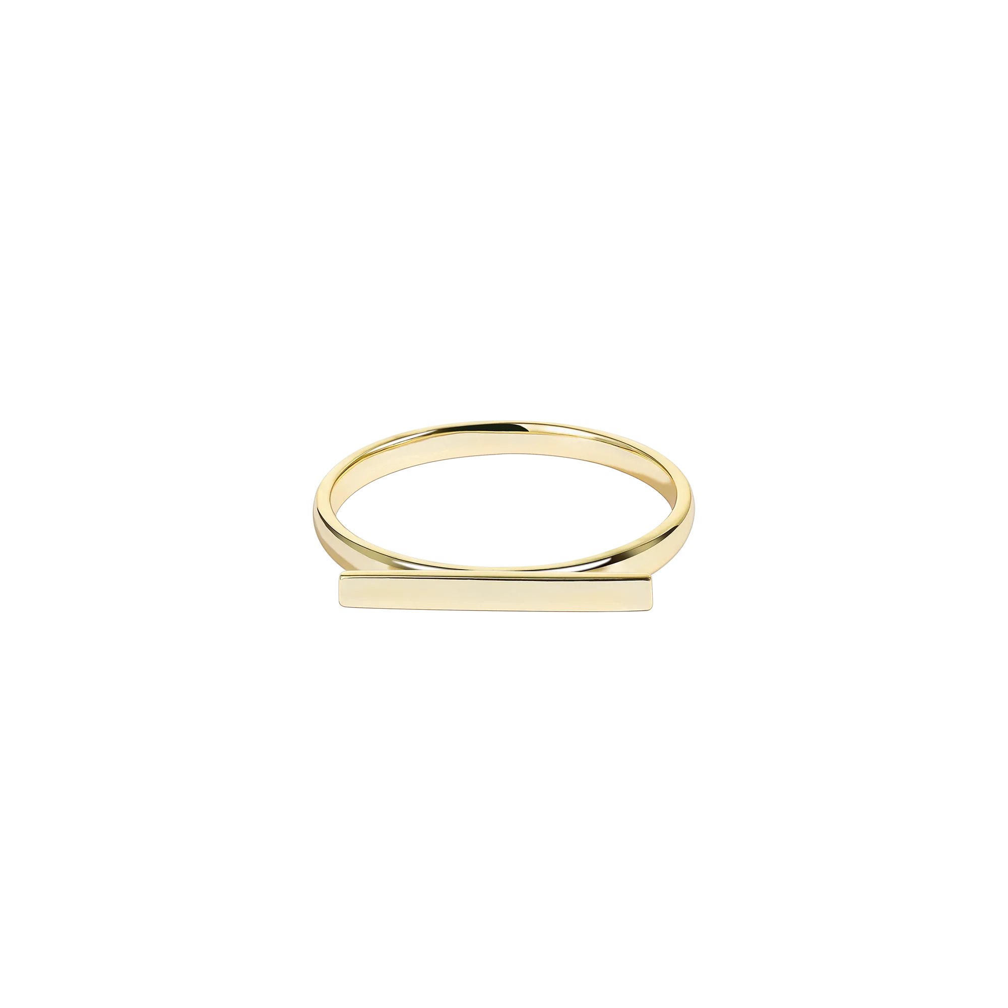 Simple Solid Gold Bar Ring
