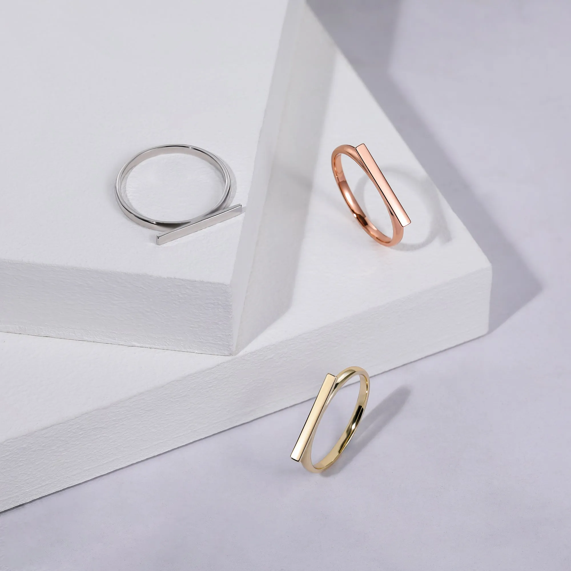 Simple Solid Gold Bar Ring