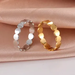 Skyrim Fashion Geometric Round Minimalist Rings for Women Girls Gold Color Stainless Steel Ring Wedding Party Jewelry Wholesale