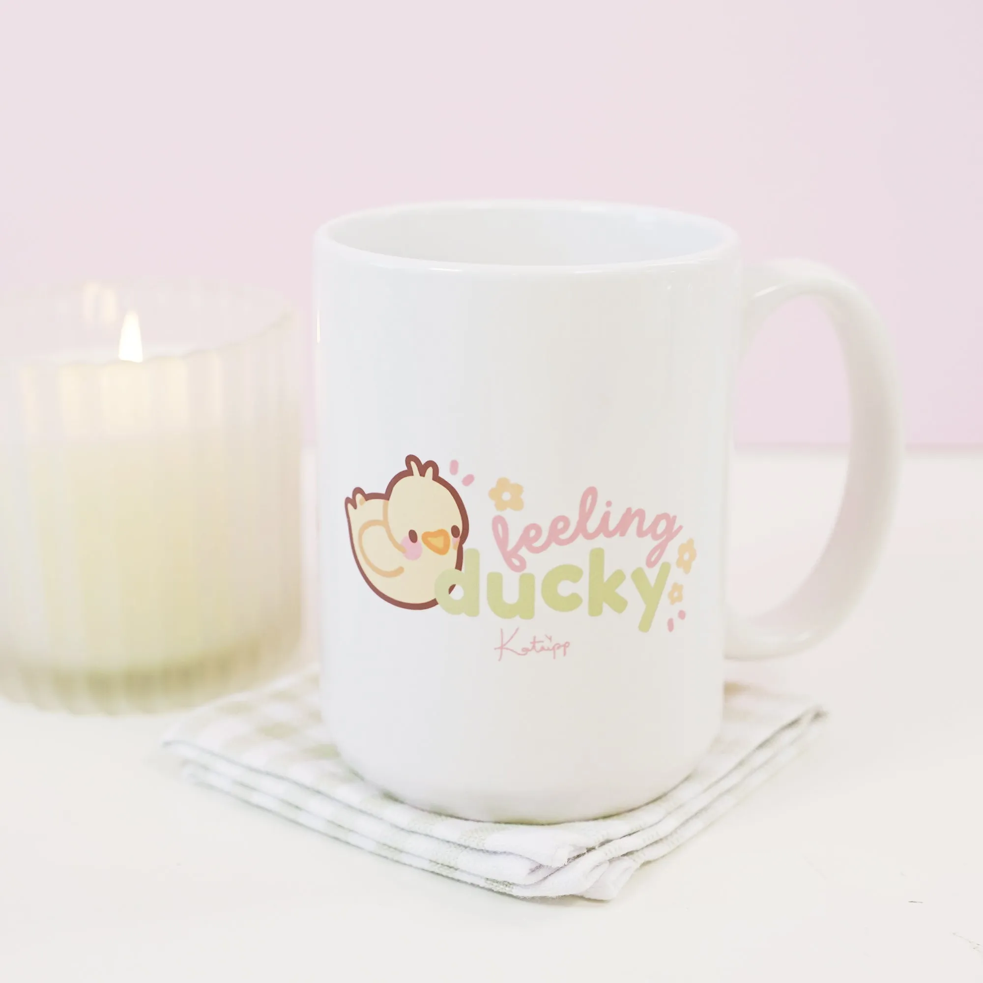 Spring Ducks & Daffodils Mother's Day Mug | Katnipp Mother Duck & Tuffy the Duckling | Floral Pastel Ceramic Coffee Cup | Cute Springtime Gift