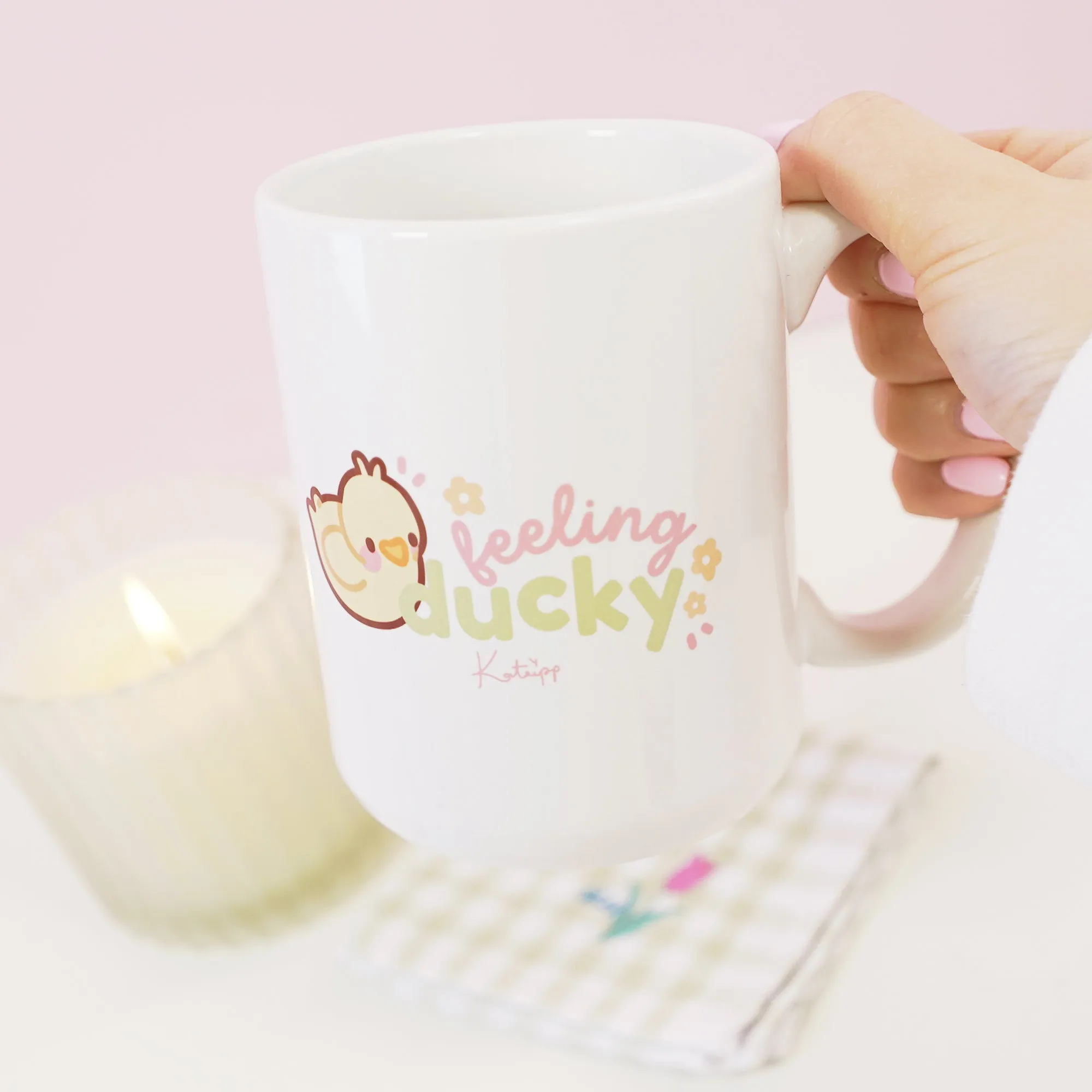 Spring Ducks & Daffodils Mother's Day Mug | Katnipp Mother Duck & Tuffy the Duckling | Floral Pastel Ceramic Coffee Cup | Cute Springtime Gift