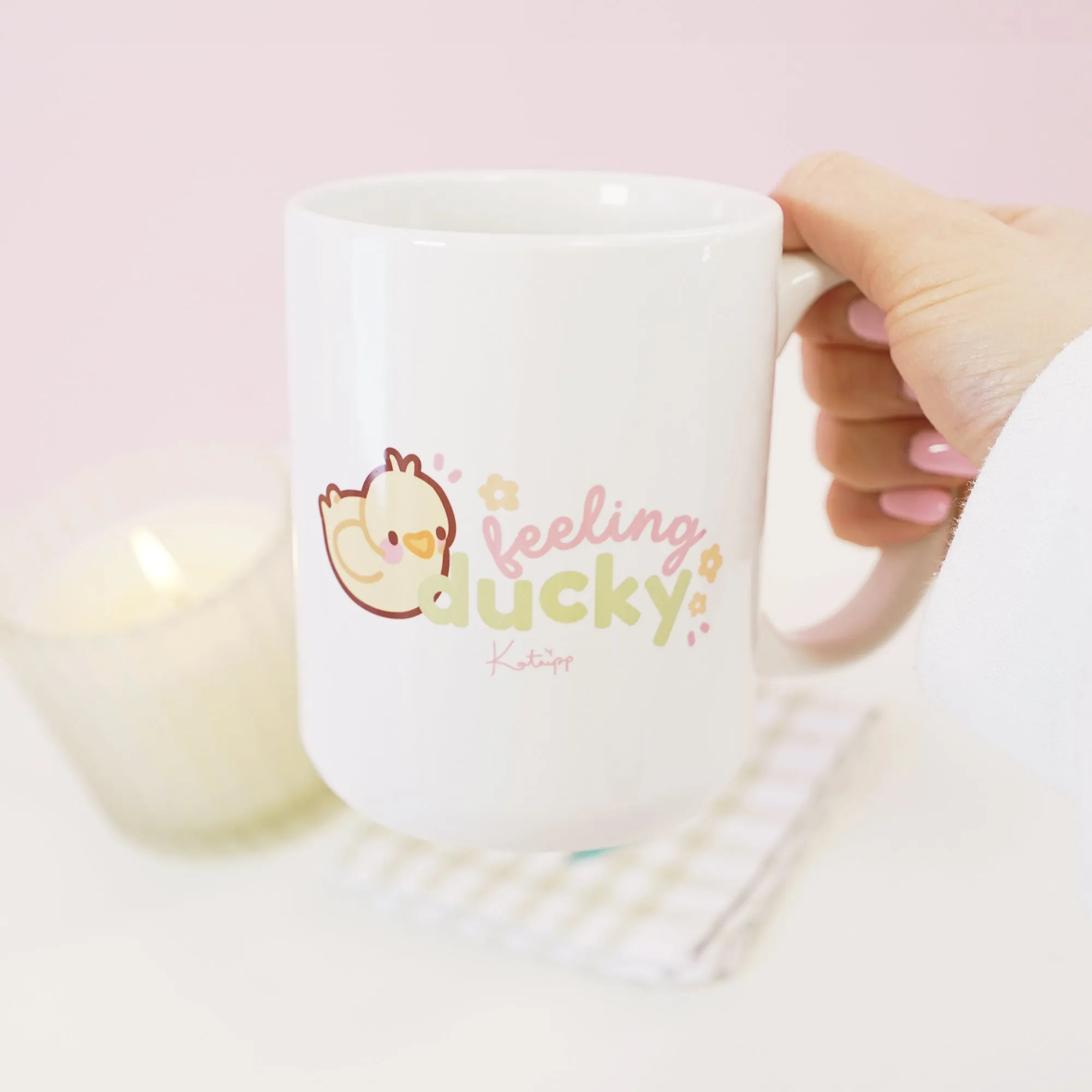 Spring Ducks & Daffodils Mother's Day Mug | Katnipp Mother Duck & Tuffy the Duckling | Floral Pastel Ceramic Coffee Cup | Cute Springtime Gift