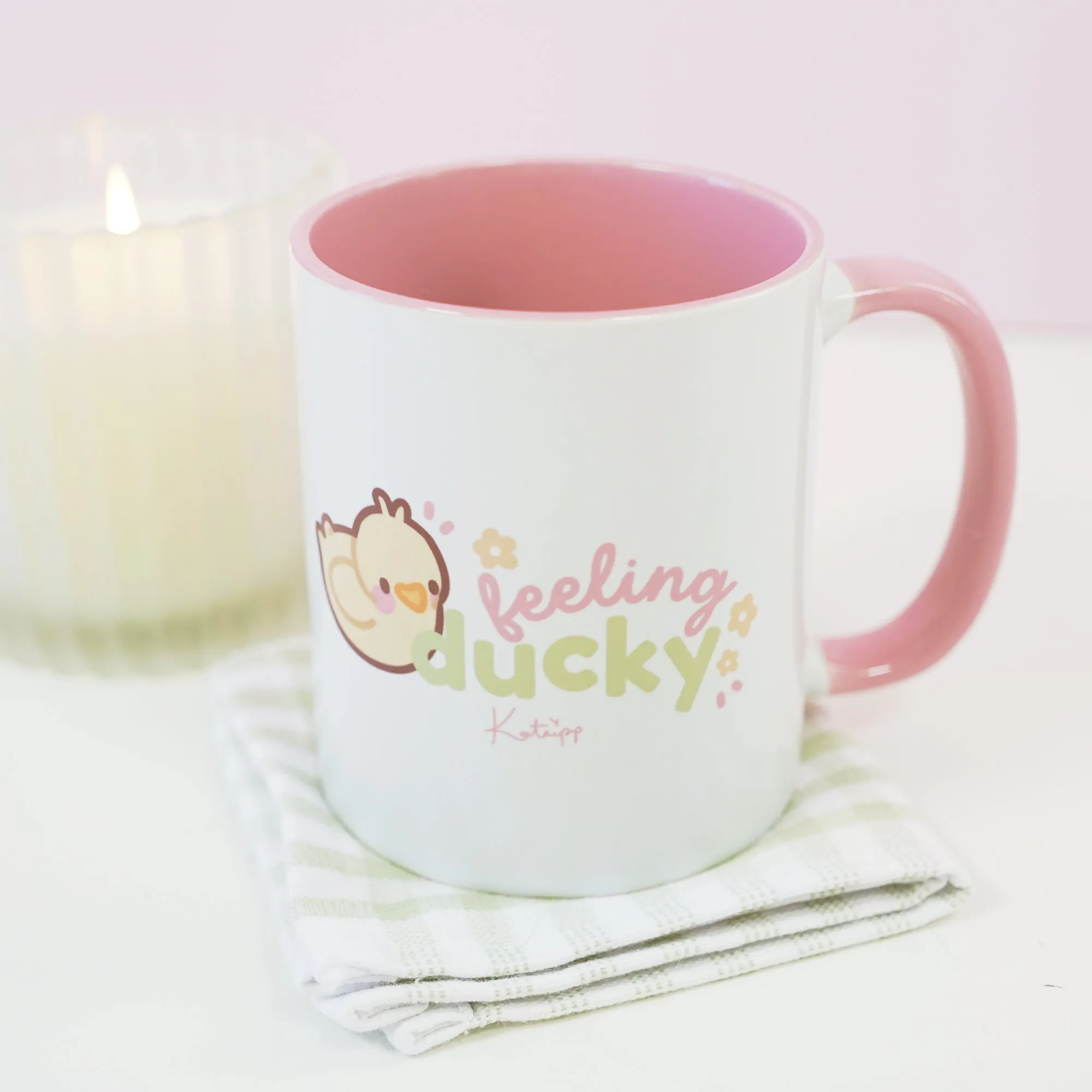 Spring Ducks & Daffodils Mother's Day Mug | Katnipp Mother Duck & Tuffy the Duckling | Floral Pastel Ceramic Coffee Cup | Cute Springtime Gift