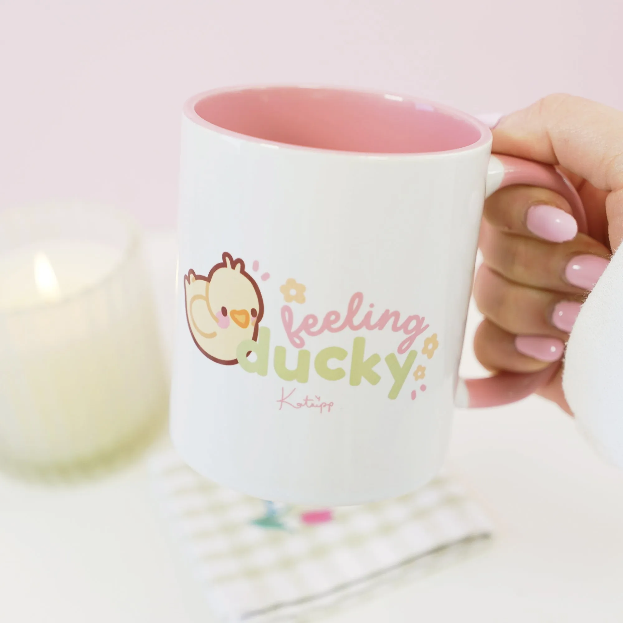 Spring Ducks & Daffodils Mother's Day Mug | Katnipp Mother Duck & Tuffy the Duckling | Floral Pastel Ceramic Coffee Cup | Cute Springtime Gift