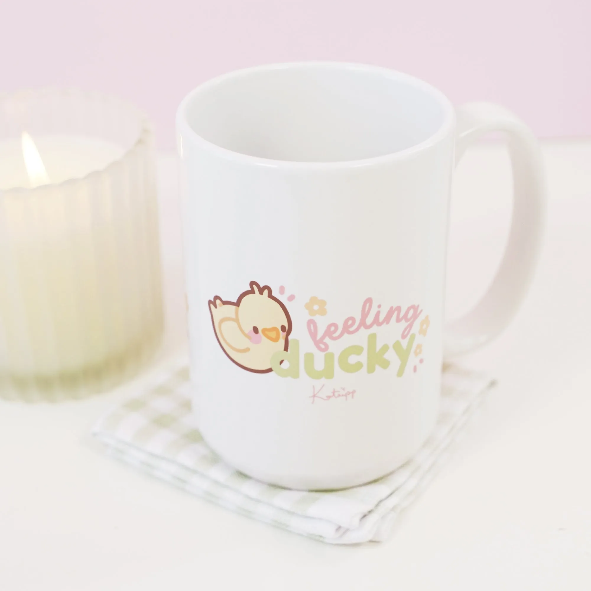Spring Ducks & Daffodils Mother's Day Mug | Katnipp Mother Duck & Tuffy the Duckling | Floral Pastel Ceramic Coffee Cup | Cute Springtime Gift