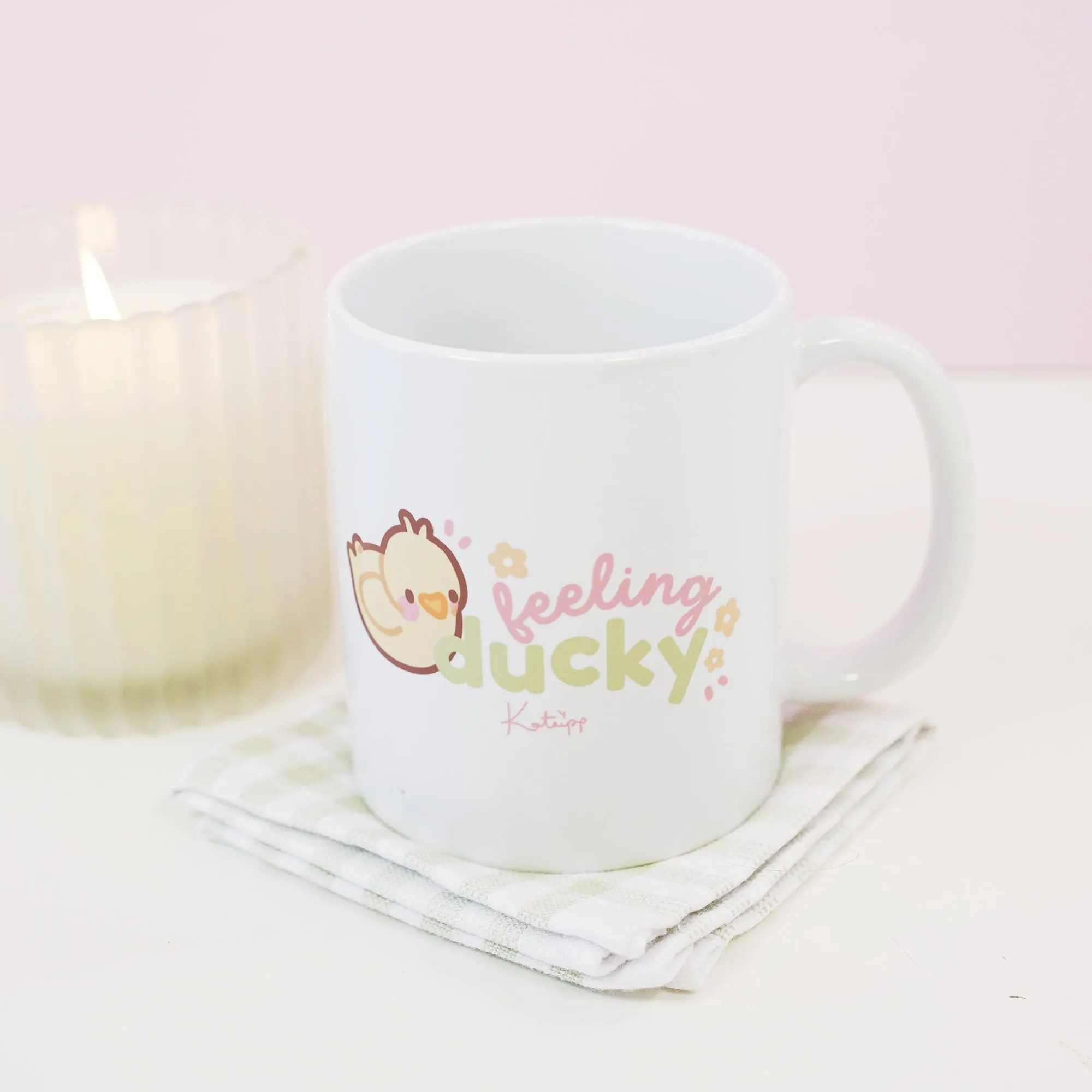 Spring Ducks & Daffodils Mother's Day Mug | Katnipp Mother Duck & Tuffy the Duckling | Floral Pastel Ceramic Coffee Cup | Cute Springtime Gift