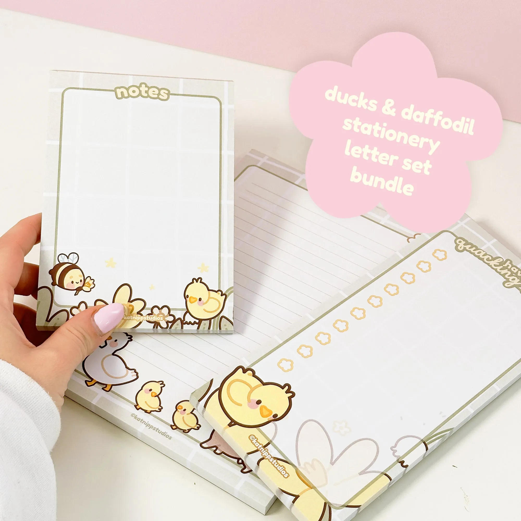 Spring Ducks & Daffodils: Notepad Bundle with A5, A6, and DL Size To-Do List