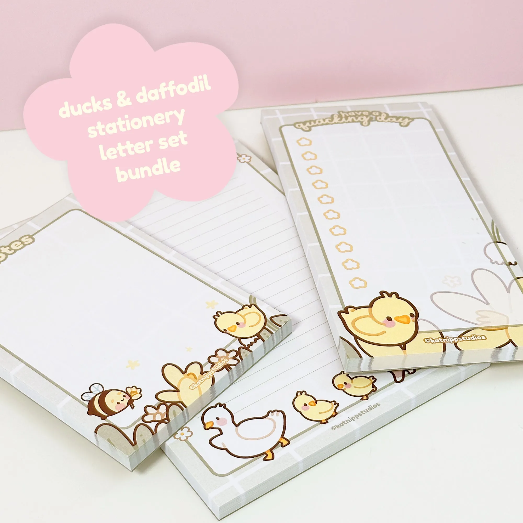 Spring Ducks & Daffodils: Notepad Bundle with A5, A6, and DL Size To-Do List