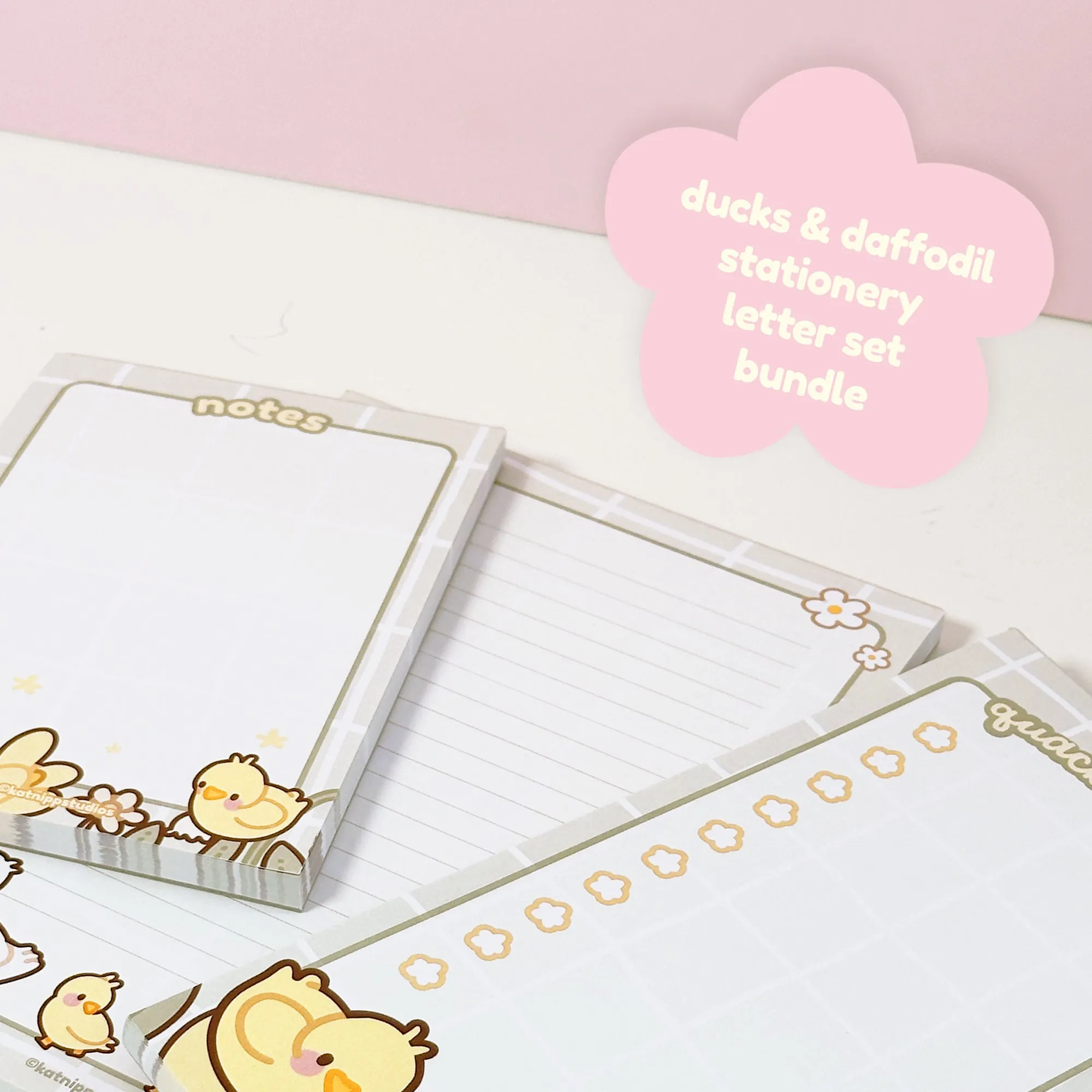 Spring Ducks & Daffodils: Notepad Bundle with A5, A6, and DL Size To-Do List