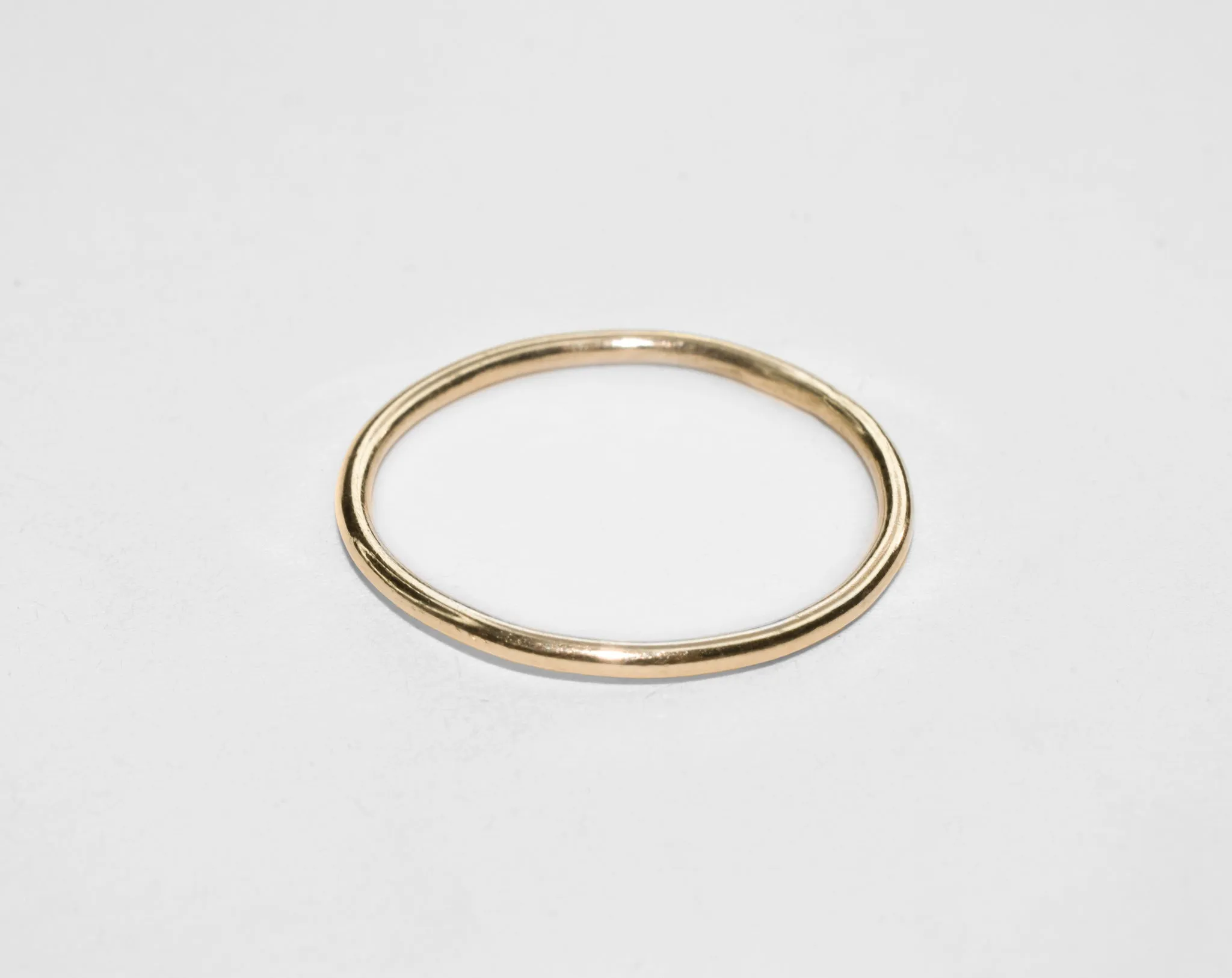 The Minimalist | Simple Solid 14k Yellow Gold Stacker Round Band