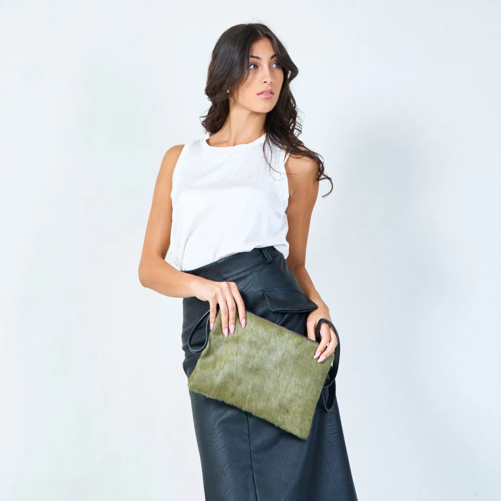Vibrant faux fur crossbody bags wholesale